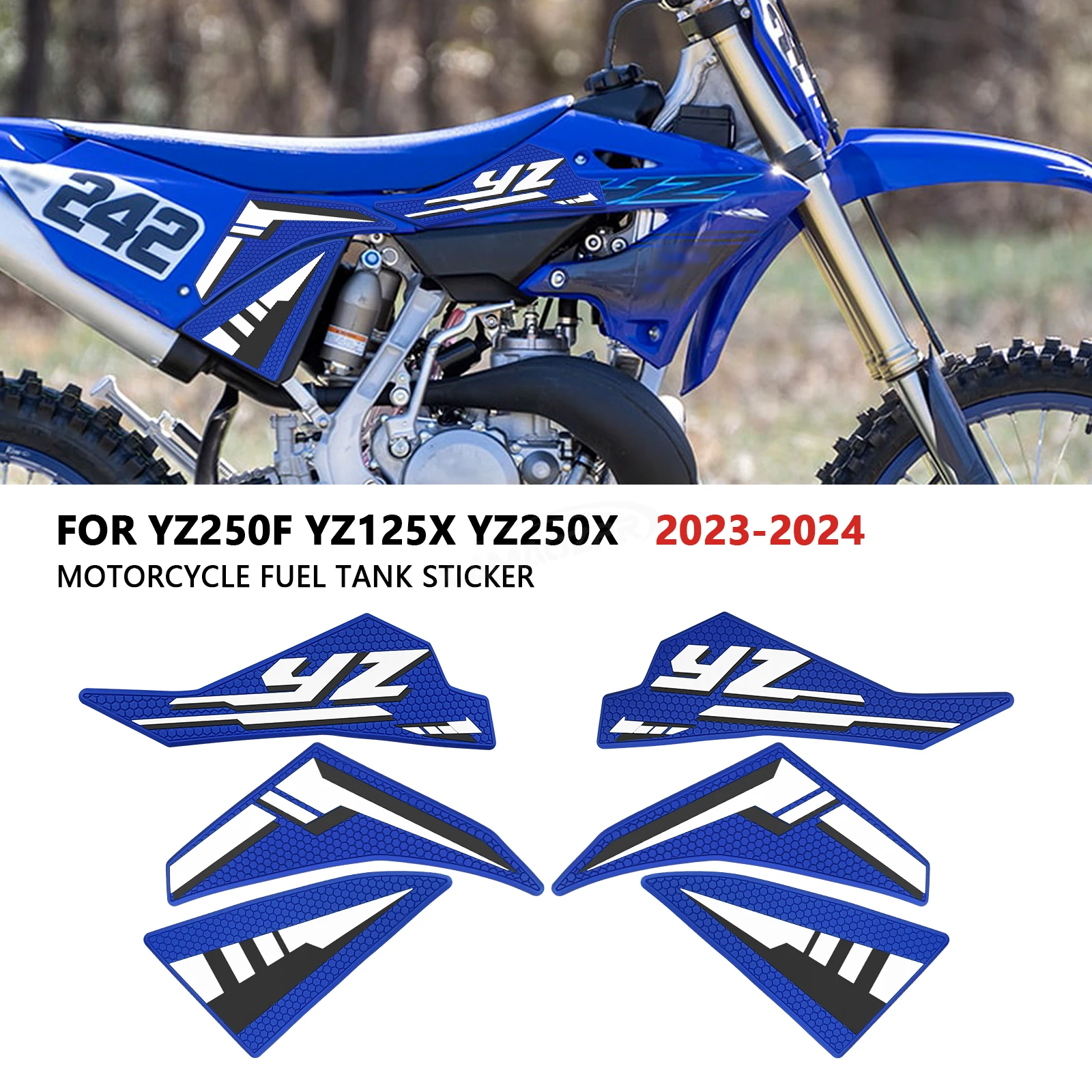 

Для Yamaha YZ250F YZ125X YZ250X 2023-2024 аксессуары для мотоциклов, наклейки на топливный бак, устойчивые к царапинам наклейки
