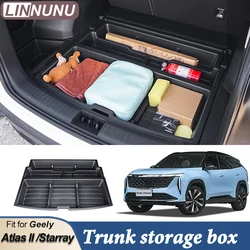 LINNUNU Car Trunk Spare Tire Storage Box For Geely Starray Boyue L Atlas pro 2025 2024 Dustproof Interior Accessories Black ABS