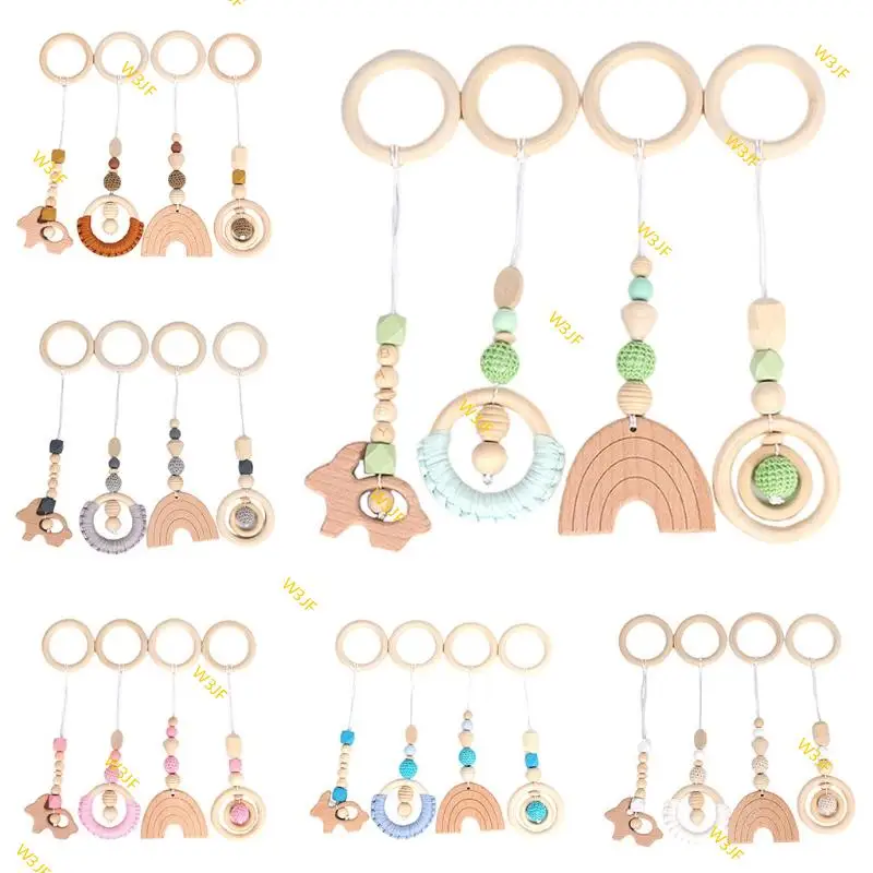

W3JF 4 Pcs/Set Baby for Play Gym Frame Activity Hanging Pendants Fitness Rack Decorations Sensory Stroller Ornaments