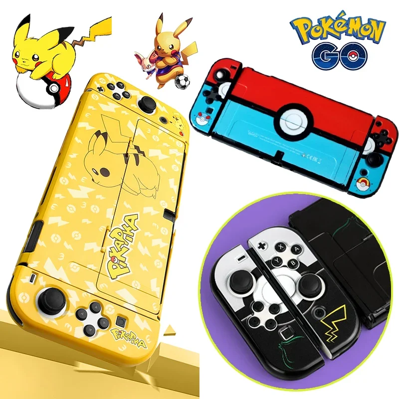 Pokemon Pikachu Frosted Protective Case for Nintendo Switch OLED Console Theme Cute Anime Cover Gamepad Accessories Decorations