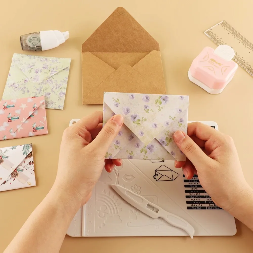 Multifunctional Handmade Scoreboard Envelope Maker Journal Embossing Line Tool Creative DIY Student Supplies Stationery