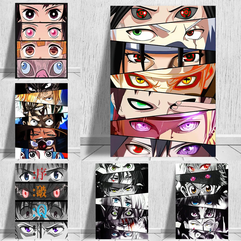 

Anime Demon Slayer Naruto Eyes Canvas Painting Jujutsu Kaisen Dragon Ball Room Decorative Paintings Collection Kid Toy Gifts