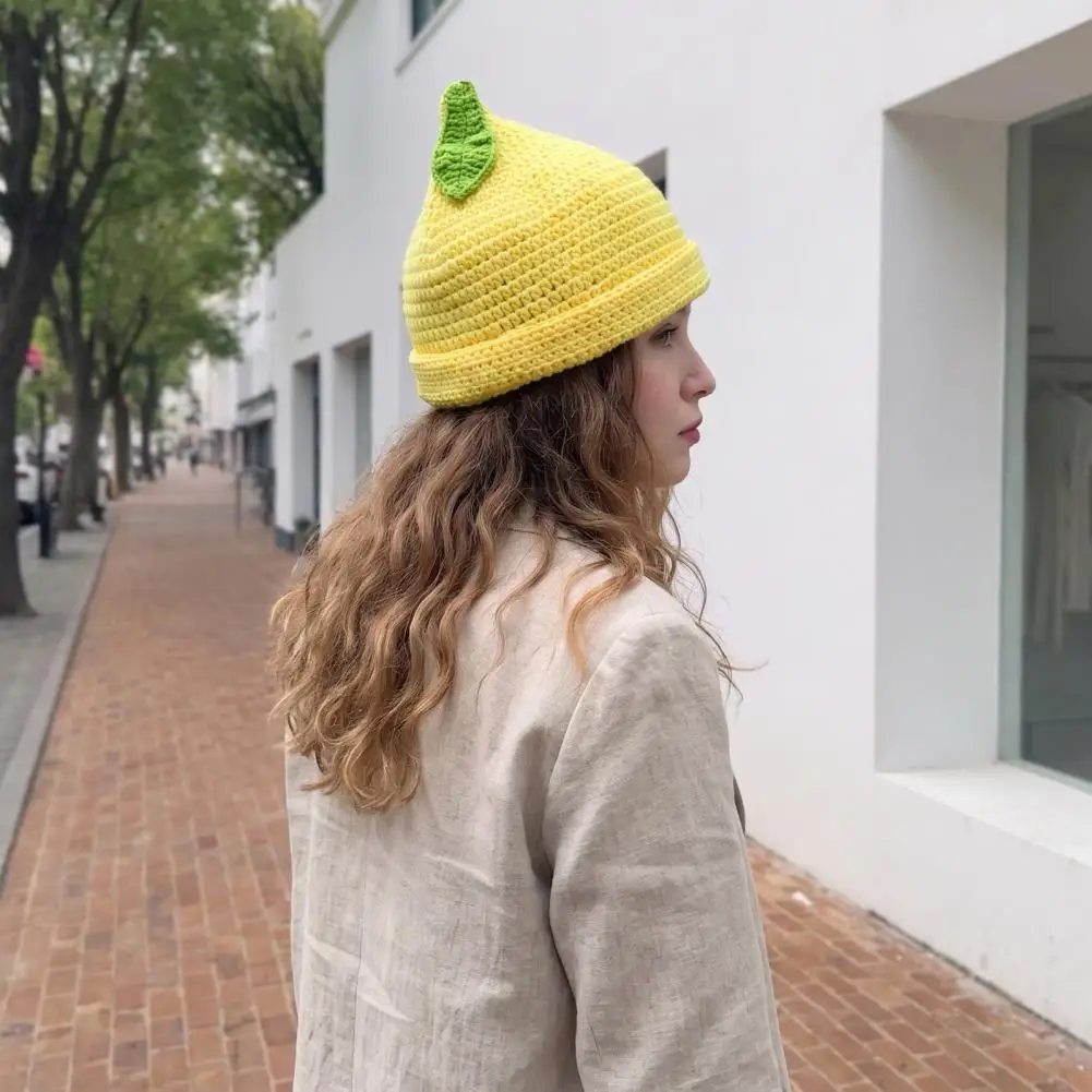 Travel Warm Headgear Women’s Knitted Fruit Hat Cozy Stretchy Winter Skull Cap Cute Warm Weather Headwear for Girls Winter Warm