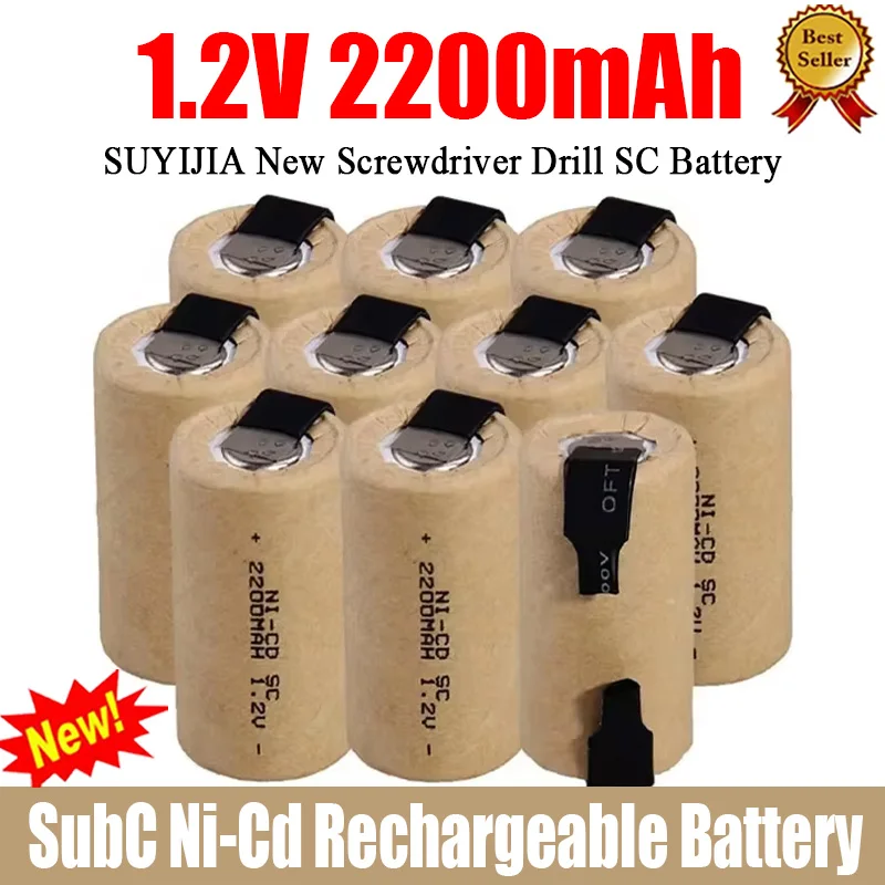 SUYIJIA New Screwdriver Drill SC 1.2V 2200mah Battery SubC Ni-Cd Rechargeable Battery with Label Power Tool Ni-Cd SUBC Battery