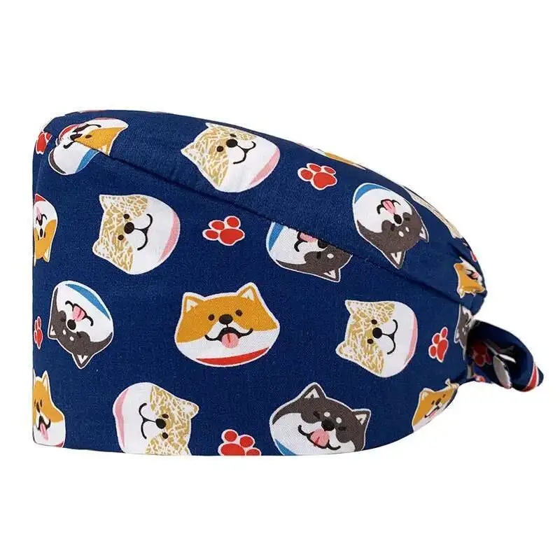 Bedrukte chirurgische dameshoed van puur katoen, verpleegster, operatiekamer, chemotherapie, Baotou-opsluiting, werkhoed voor tandarts