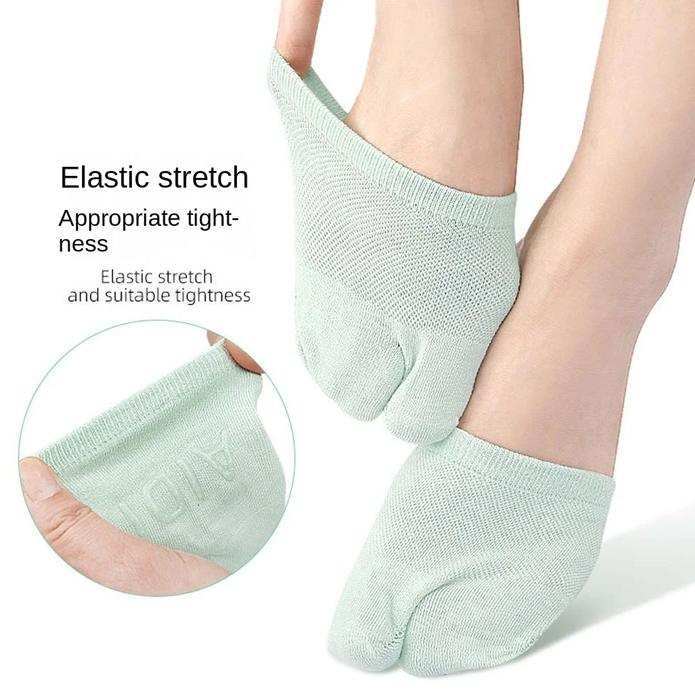 Toe Valgus Corrector para mulheres e meninas, meias antepé, cuidado com os pés, toe separador meias anti-derrapante algodão meia palma meias, monocromático