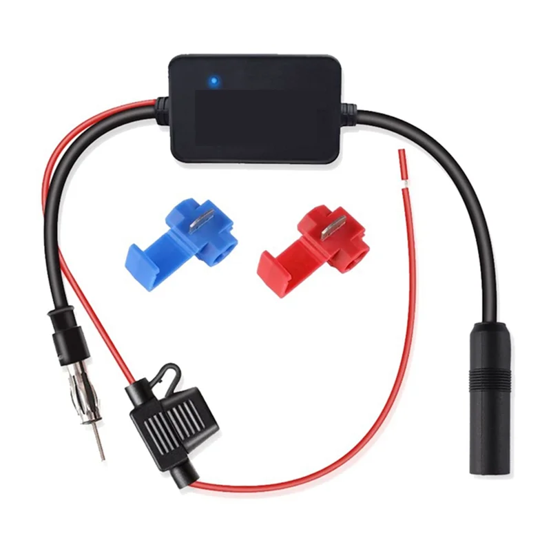 FORW-Amplifier Amplifier Memperkuat 25Db, Adaptor Antena Radio FM AM 12V Universal untuk Stereo Mobil, Audio, Radio, Media