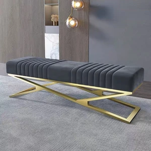 Veranda Samtschuhhocker, Einfache Ottomane, Bettsofa, Korridormöbel, Ladenrück- und Perl -Dressinghocker 10 Hauptverkäufe Banco Veludo - №8