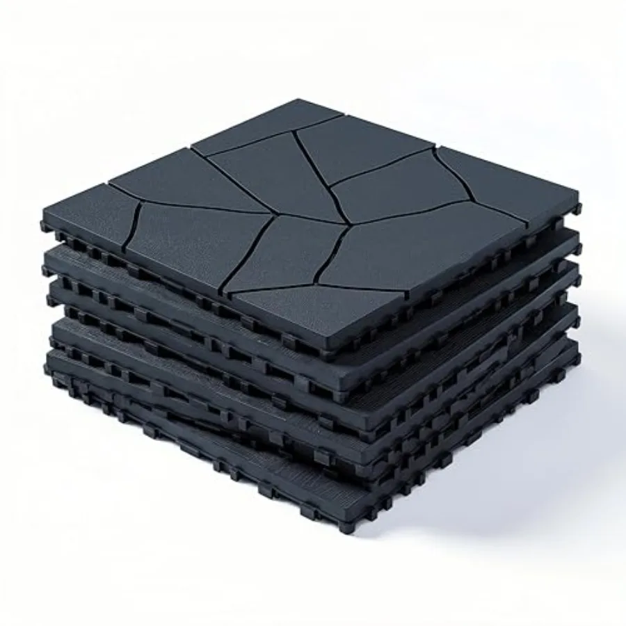 Interlocking Deck Tiles 44 Pack, Plastic Outdoor Deck Tiles for Patio, Waterproof Deck Flooring Tiles, Easy Snap Together Outdo