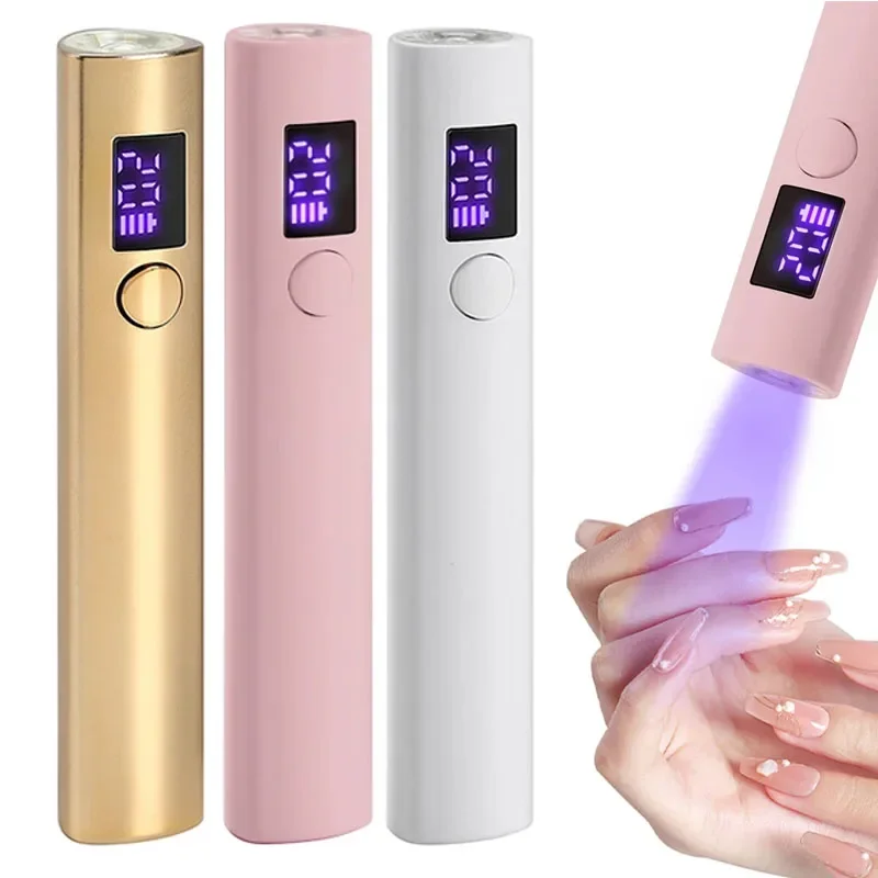 Portable Handheld Mini Nail Lamp For Gel Polish Quick Dry Flashlight Pen USB Rechargeable Nail Dryer Machine UV LED Nail Lamp