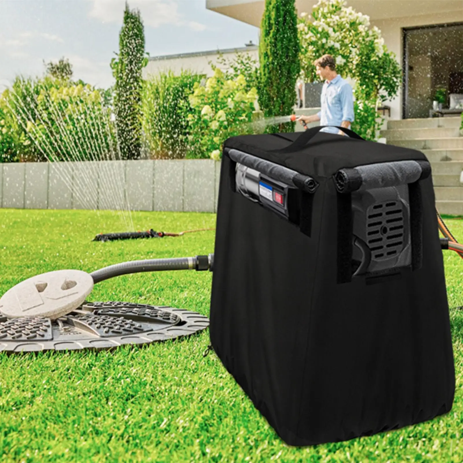Pump Cover Anti-UV Protector Protective Shallow Well Pump Cover Weather-proof For Booster Jet Pumps Outside Garden Yard
