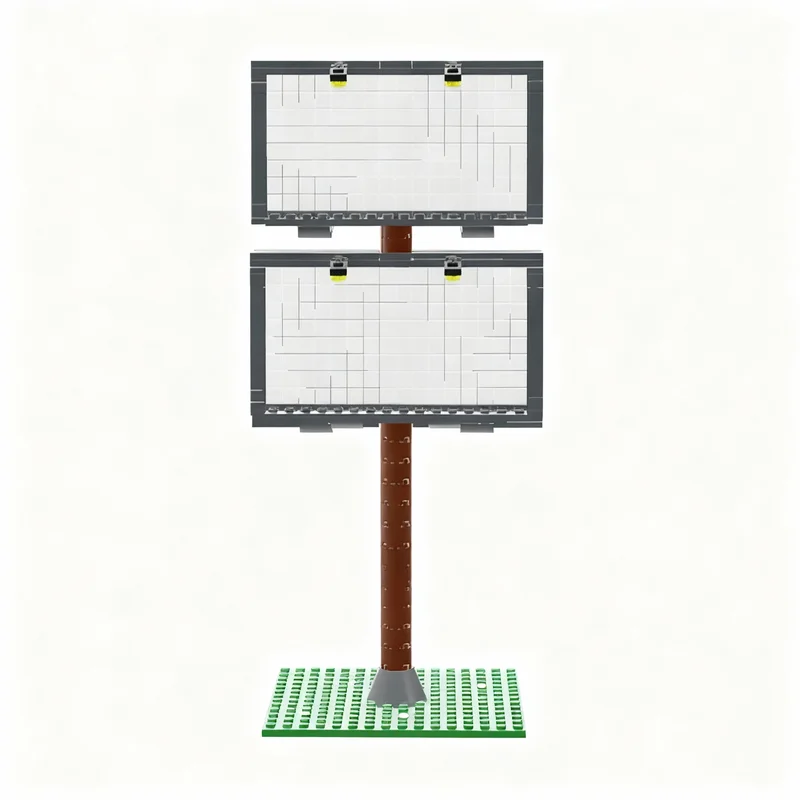 681 piezas MOC Billboard V 3, Bloques de Construcción de Modelos de Ciudades, Juguete de Construcción, Regalos de Navidad, Idea Creativa DIY, Ladrillos Educativos para Armar