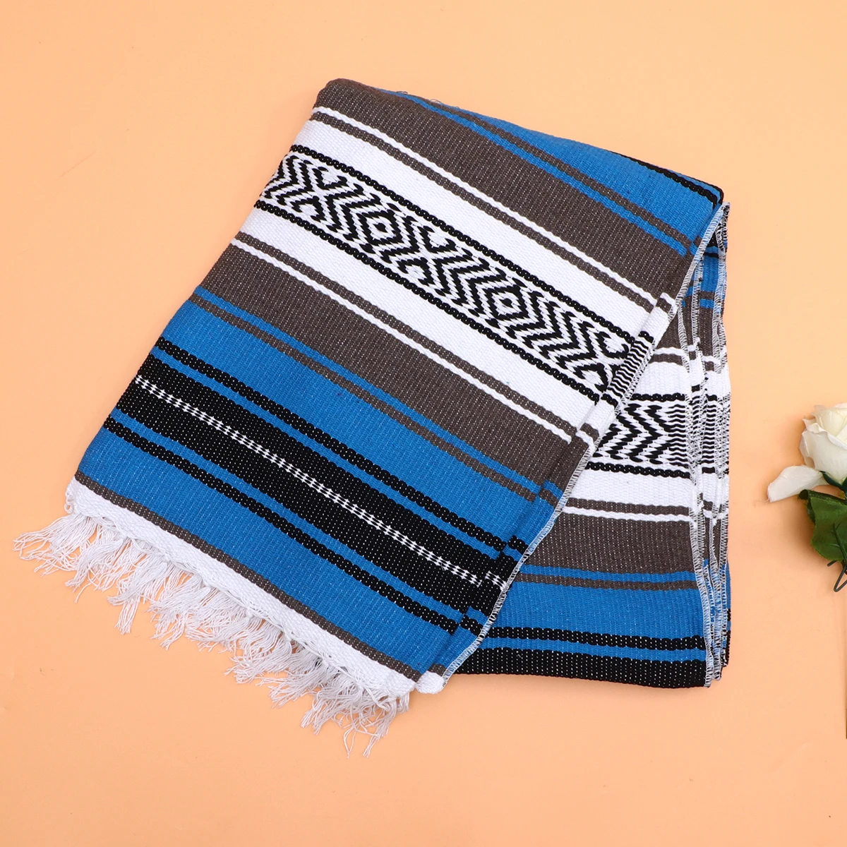 

Jacquard Shawl Blanket Thick Soft Vibrant Colors Polyester Cotton Blend Perfect Yoga Outdoor Camping Car Living Room Bedroom