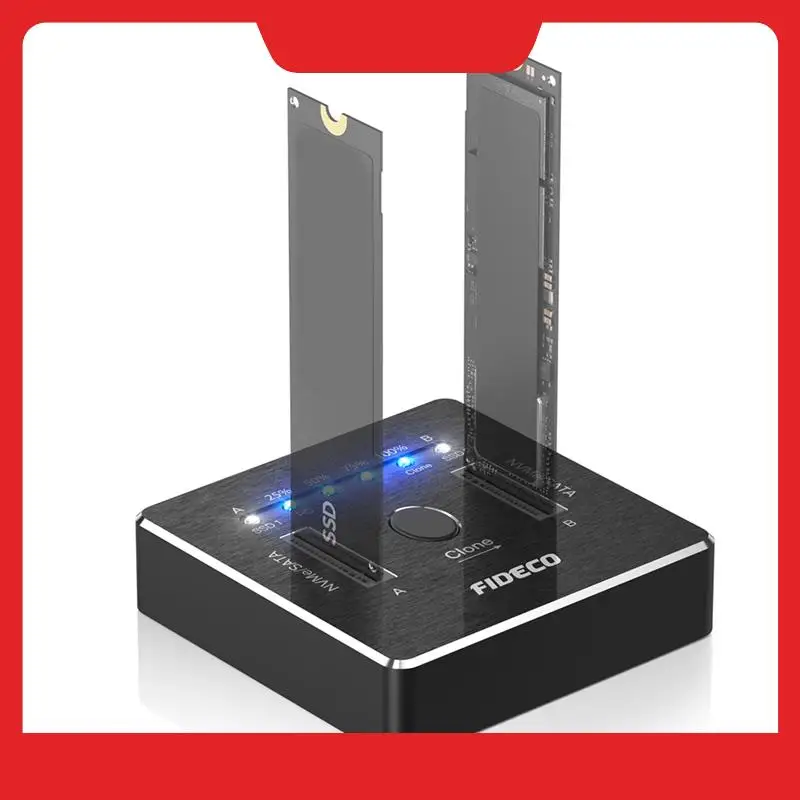 

FIDECO M.2 Nvme SATA SSD Cloner Dock USB 3.2 Gen 2 X 2 20 Гбит/с Dual Nvme SATA SSD Enclosure M.2 Дубликатор Cloner