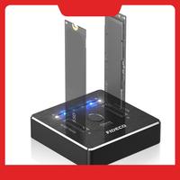 FIDECO M.2 Nvme SATA SSD Cloner Dock USB 3.2 Gen 2 X 2 20Gbps Dual Nvme SATA SSD Enclosure M.2 Duplicator Cloner