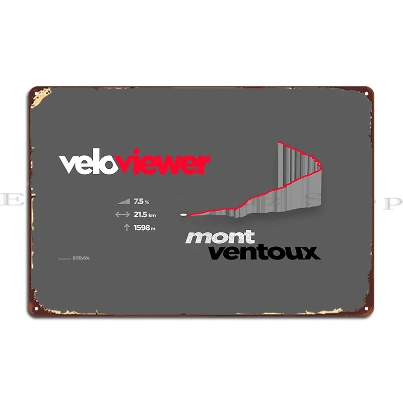 Veloviewer Mont Ventoux 3d Profile Print Metal Sign Create Living Room Customize Bar Cave Living Room Tin Sign Poster