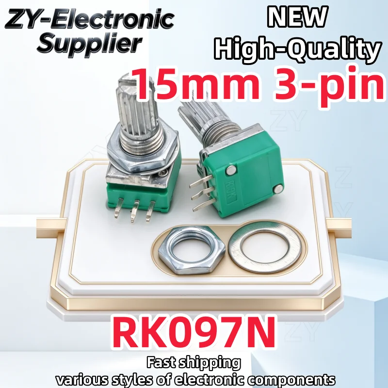 10Pcs RK097 RK097N 15mm 3-pin B2K B5K B10K B20K B50K B100K B500K B1M Best Quality In Stock