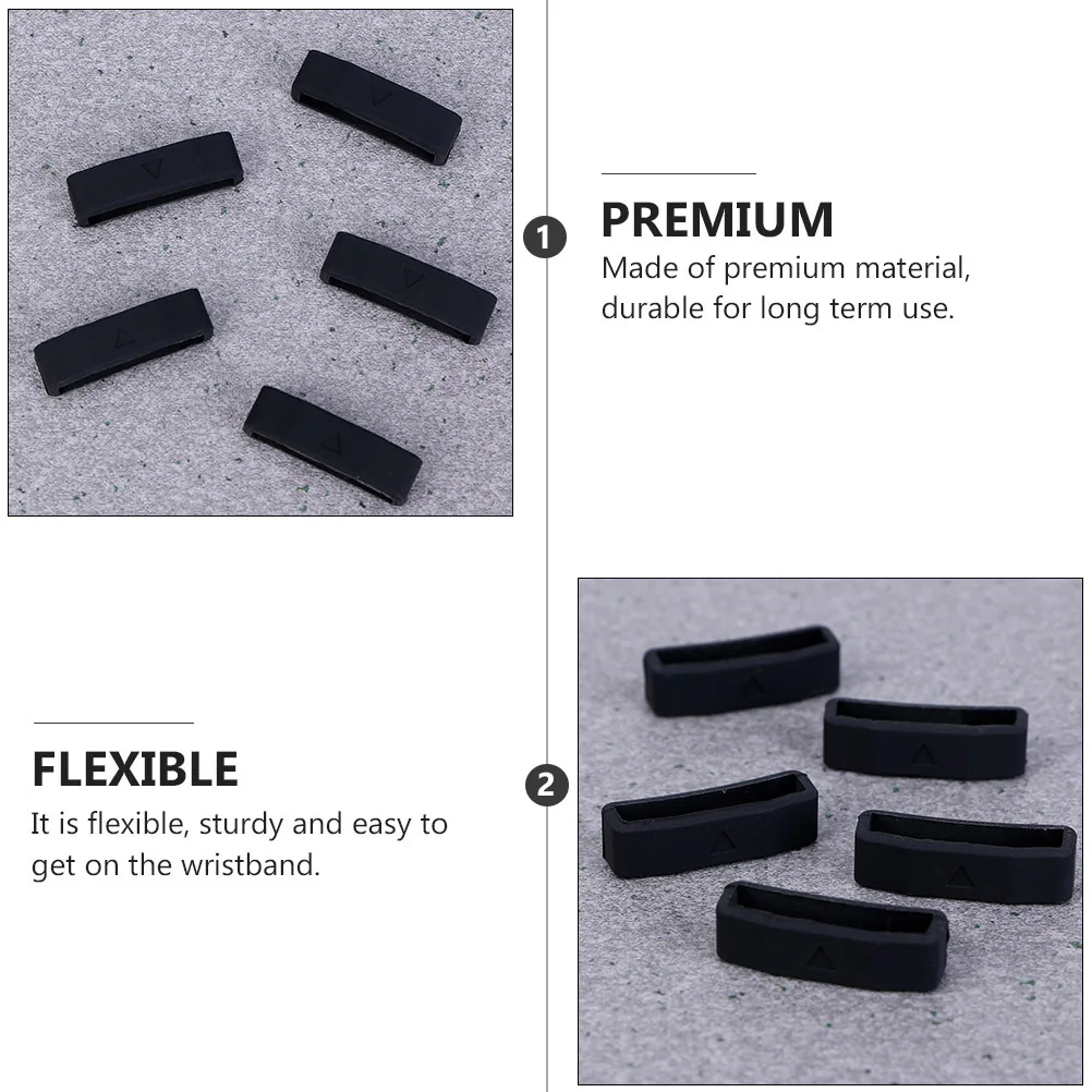 6 pçs pulseiras de relógio de silicone keeper macio durável laço de substituição para anéis retentores pulseira de relógio acessório