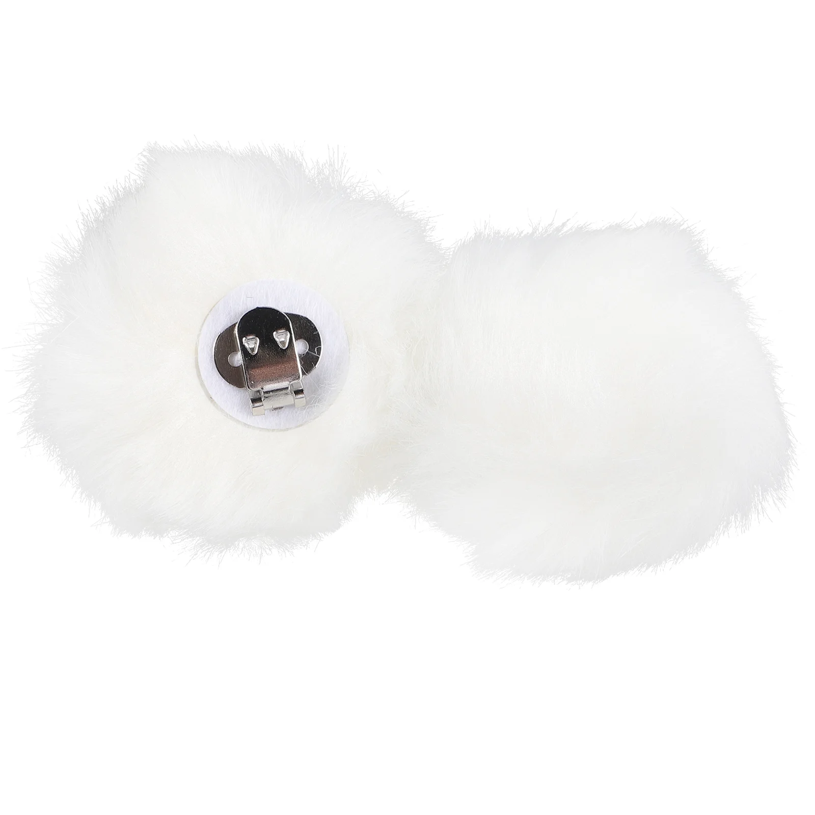 2 Pcs Shoe Accessories DIY White Clips Women Decorative Plush Ball Multiple Use for Artificial Fur Eye-catching