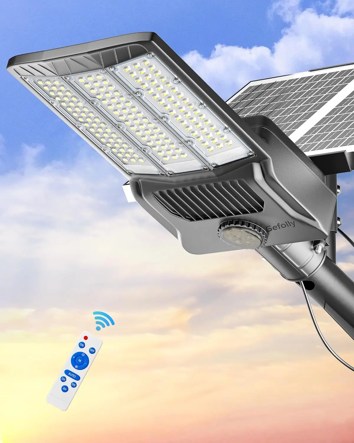 

SL-11000W Solar Street Lights Outdoor, 800000LM Commercial Parking Lot Light Dusk to Dawn IP67 Waterproof 6500K Solar