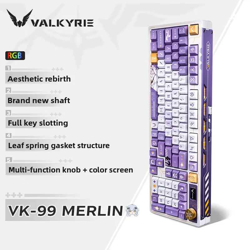 VALKYRIE VK99 メカニカルキーボード ワイヤレス 3モード TFTカラー