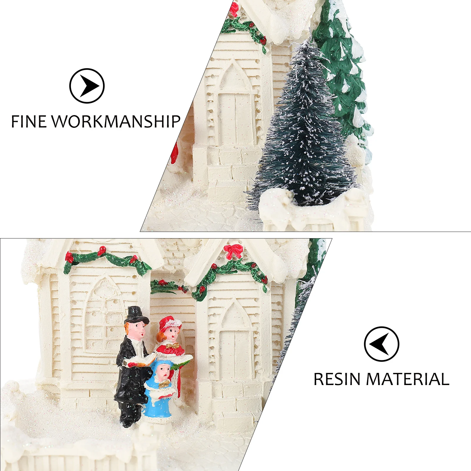 

1Pcs Christmas Resin Decor Luminous Glowing Xmas Desktop Ornament Festival Home Office Decoration Resin Craft Adornment