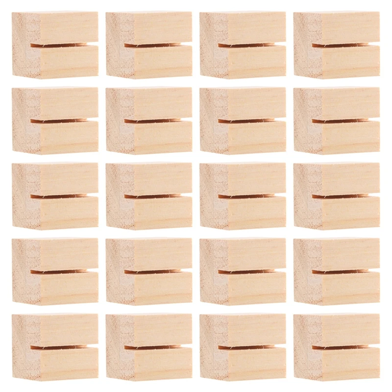 حامل بطاقات مكان 20 قطعة حامل بطاقة الاسم الخشبي رقم الطاولة الخشبية تقف الخشب الصلب #3