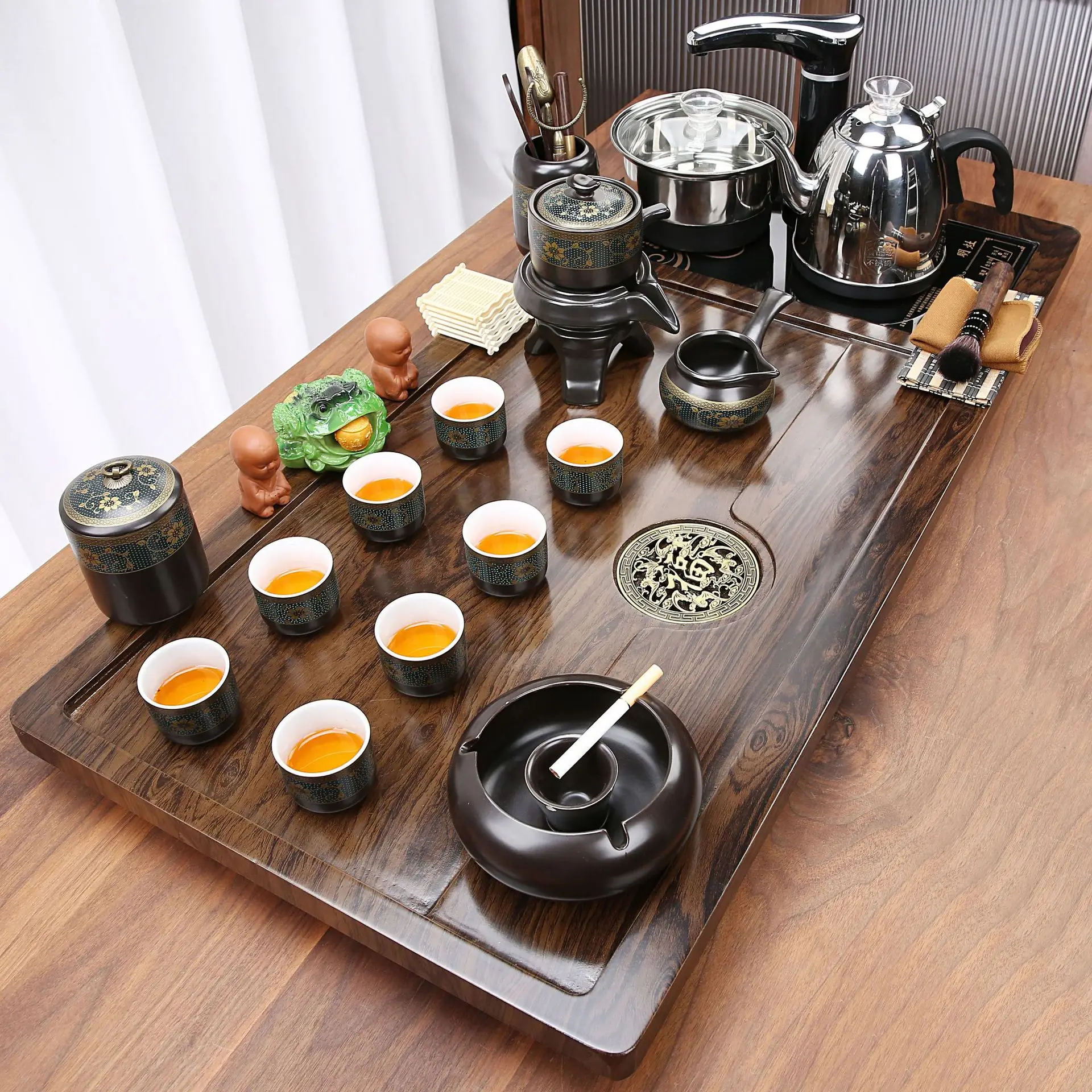 

Tea set Automatic kettle Integrated tray Modern simple household living room tea table
