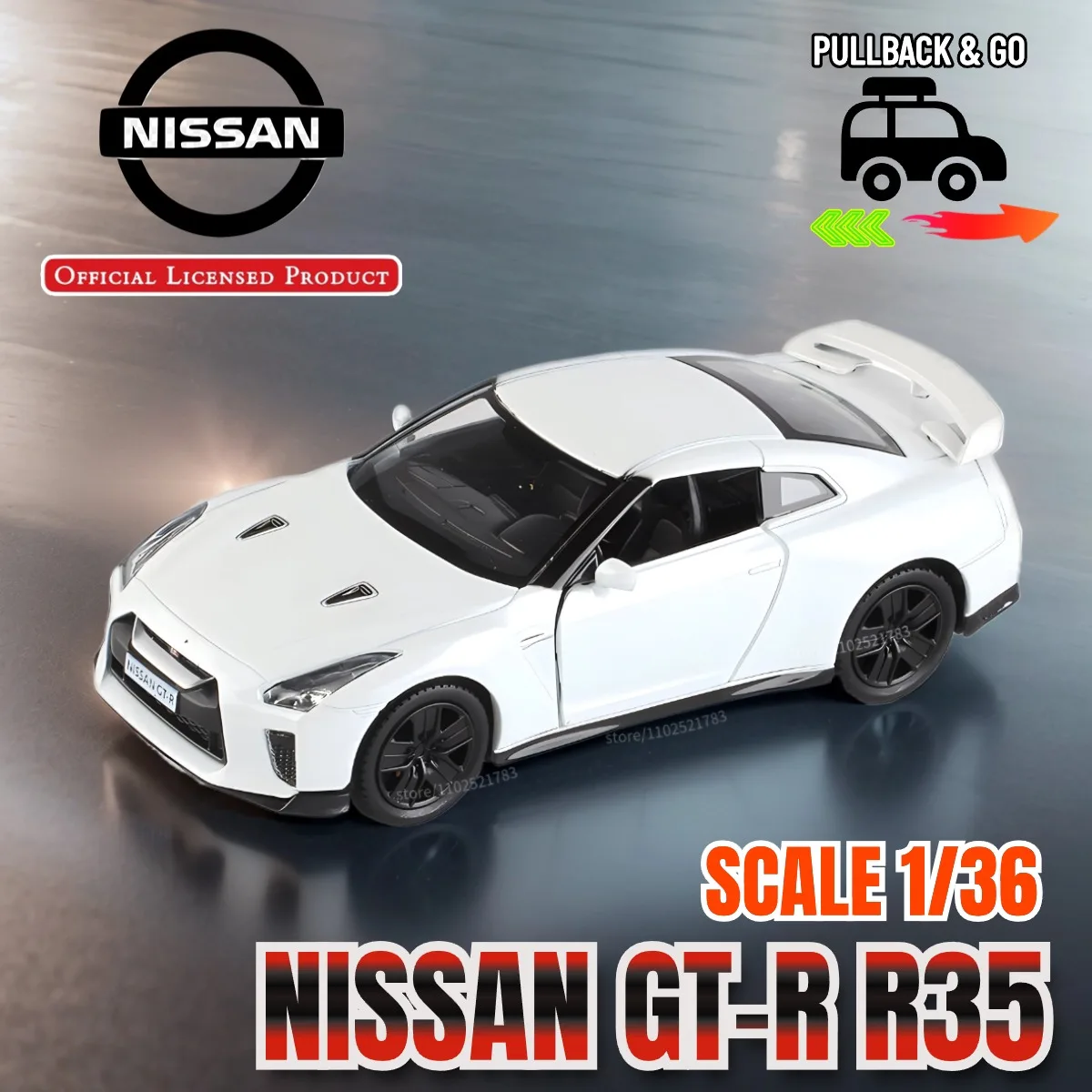 1:36 Car Model NISSAN GT-R R35 Scale Metal Diecast Replica Home Office Miniature Art Vehicle Hobby Decoration Kid Boy Toy