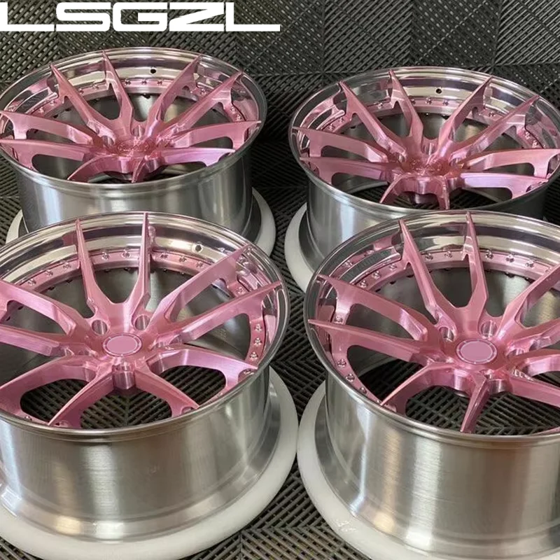 

LSGZL Pink and Silver Color Match Hot Sale 2022 Best Quality 16 17 18 19 20 21 22 23 24 Inch Colorful 2pcs Concave