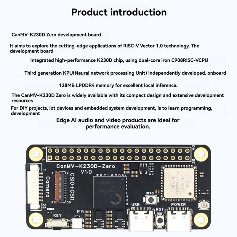 Top-Canmv K230D ZERO Development Board AI RISC-V Motherboard Artificial Intelligence