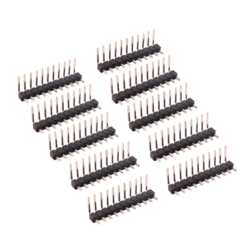 10 pcs 1X11 Pin Header Connector 11 Position Single Row Male 2.54Mm Straight Pcb Mount Electronic Connector Strip For