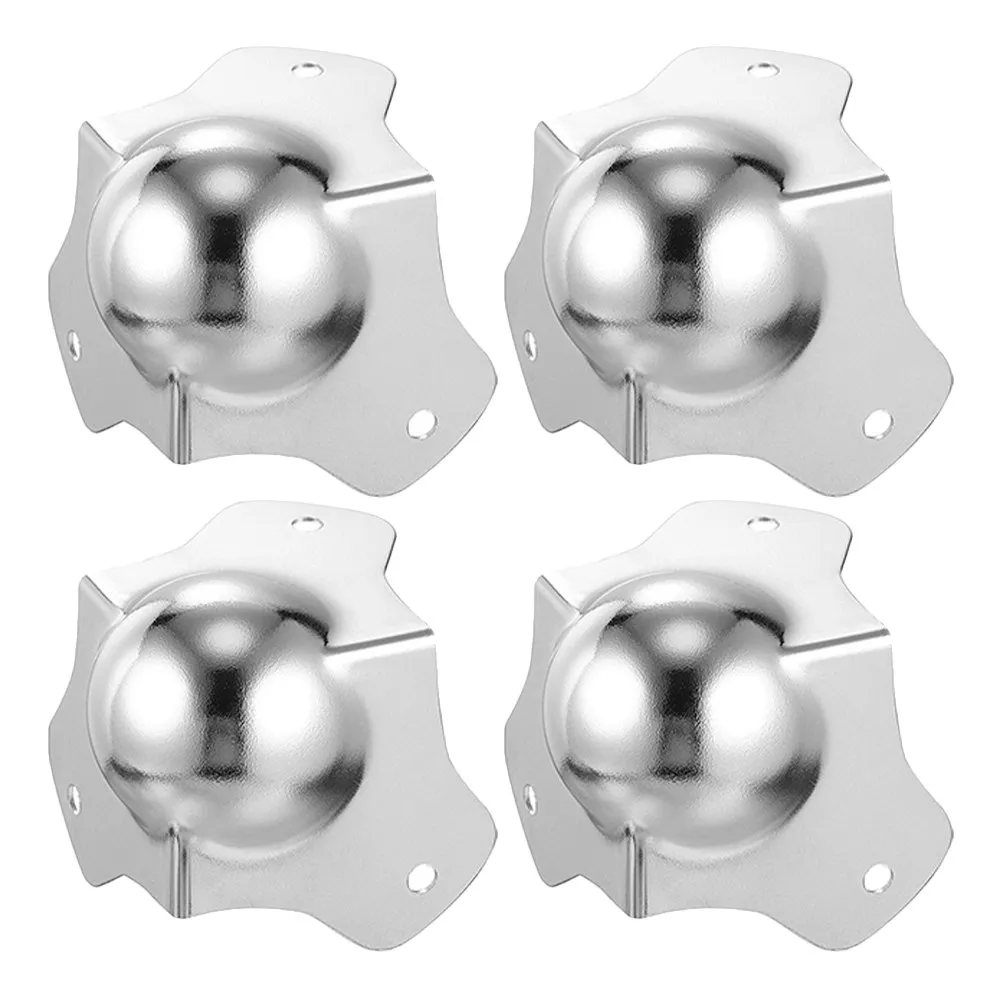 

4Pcs Ball Style Metal Corner Protectors Strong Impact Resistant 360 Degree Coverage for Transport Cases Storage Boxes Flight Box