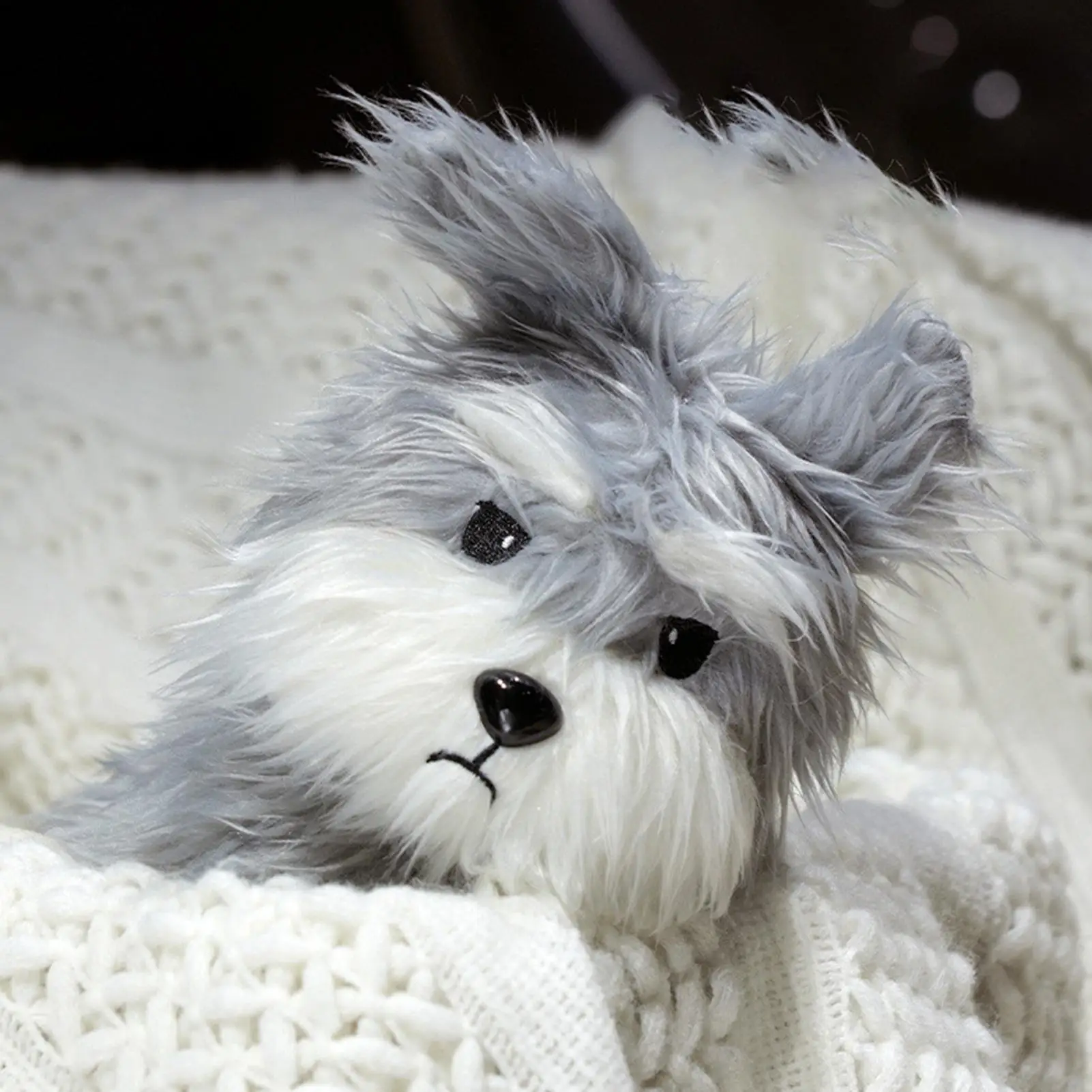 

Dog Stuffed Doll Soft Plush Schnauzer Dog Figurine Sleeping Companion Cute Stuffed Animal Doll For Adults Kid Teens Boys Girls