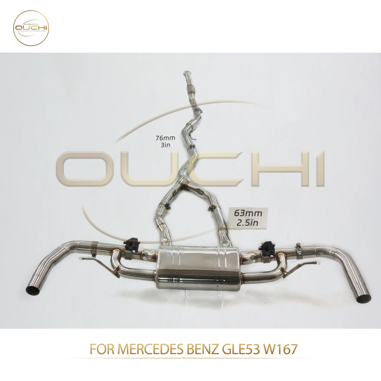 

OUCHI Factory Direct Sales Performance Catback for Mercedes Benz GLE53 W167 SS304 Exhaust Muffler With Electronic Valve