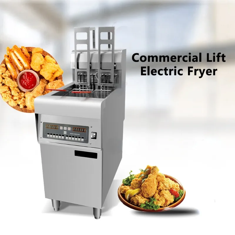 hotel fast food restaurant snack bar automatic lift electric frying pan commercial temperature control fryer