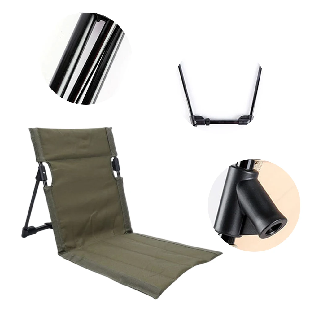

Folding Beach Chair with Back Support Outdoor Camping Chair Lounge Chair Floor Chair for Fishing Concerts