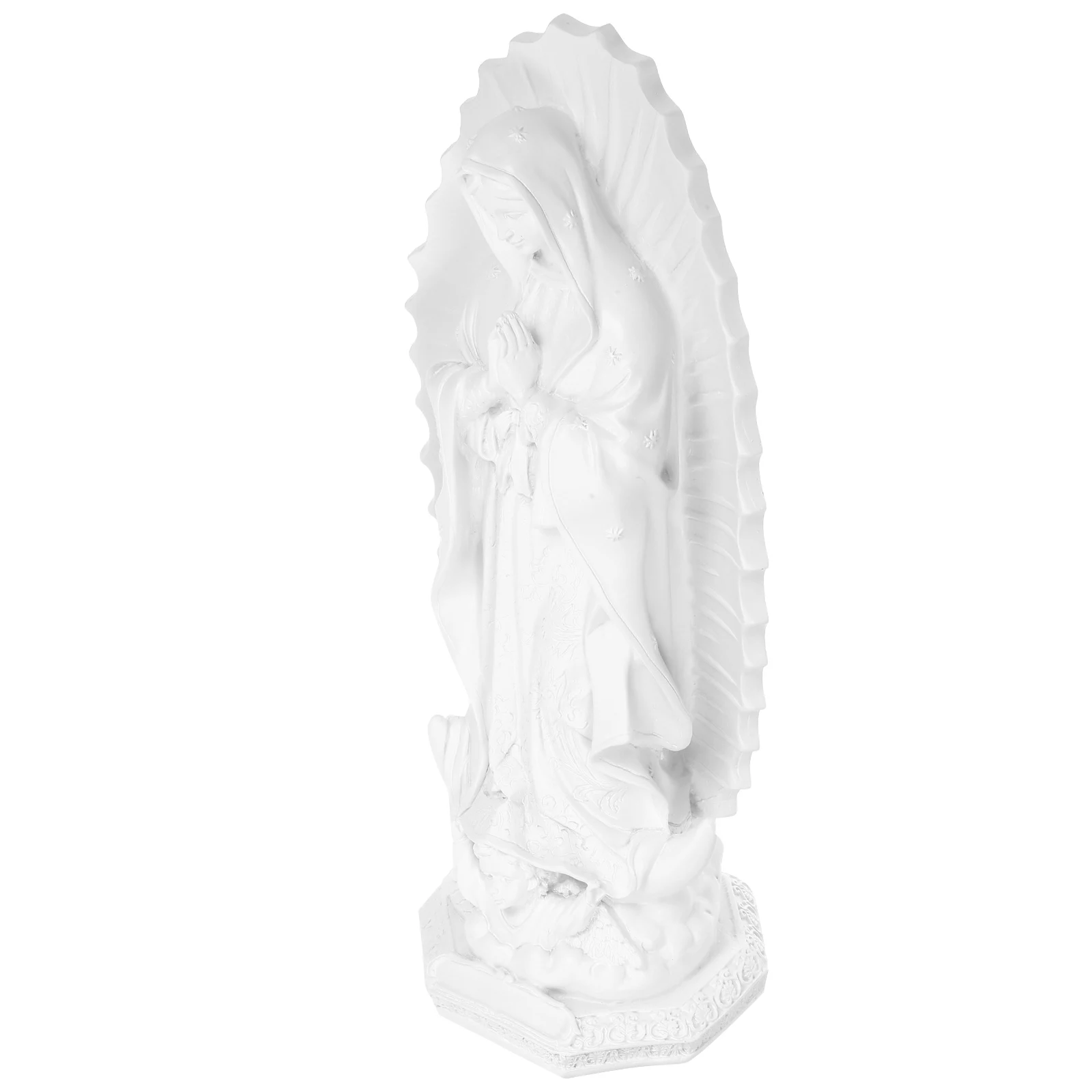 

Mini Virgin Statue Resin Craft White Figurine Religious Decor Desktop Adornment Small Size Exquisite Detail Durable Home