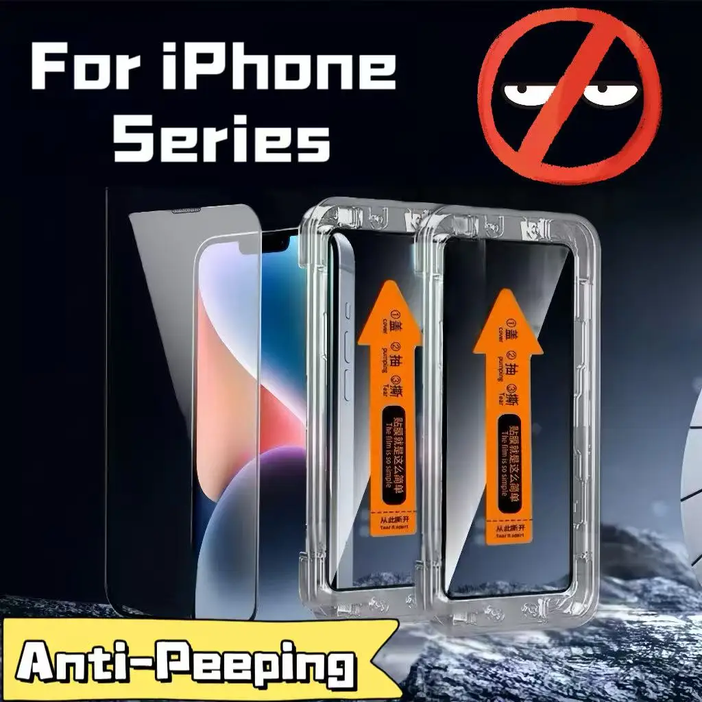 

9H Anti Spy Screen Protector 2Pcs For iPhone Air 17 16 15 14 13 12 11 XR Bubble Free