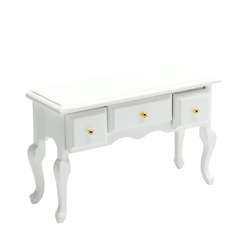 Dollhouse Chest of Drawers Office Desk Decorations Desk Model Wooden Ornament Decor Showcase Cabinet Crafts Child Retro