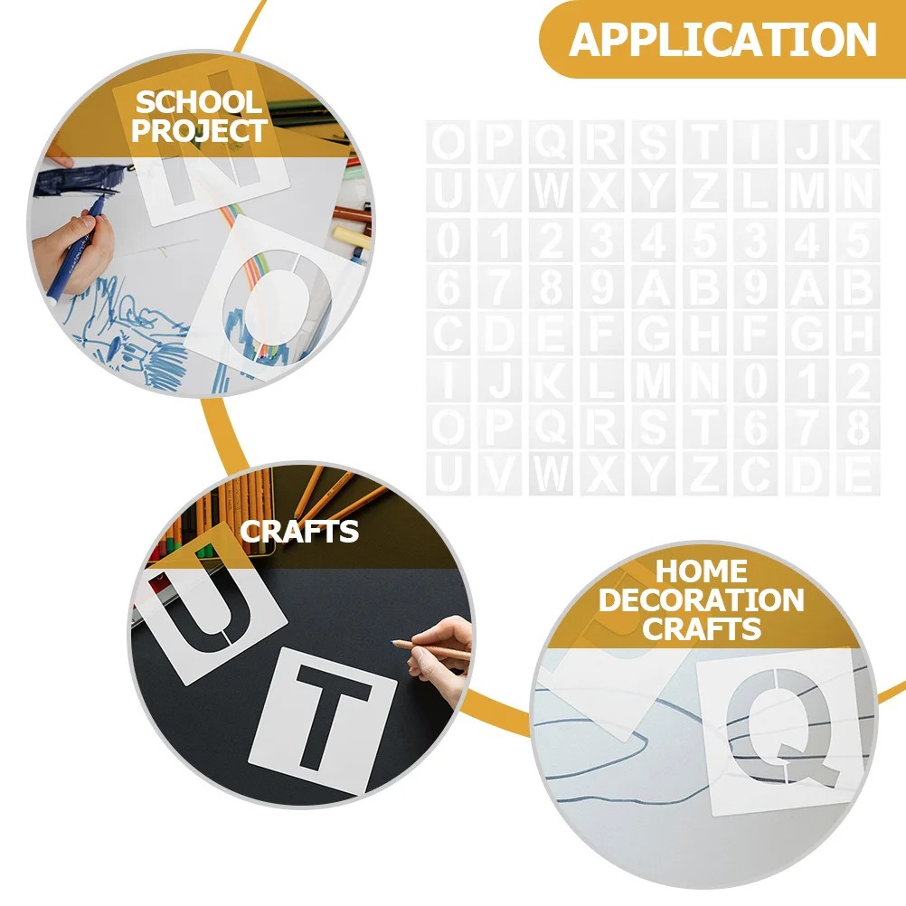 

36Pcs Large Letter Number Stencils for Painting on Wood Canvas Christmas Birthday Party Decorations Craft Tools