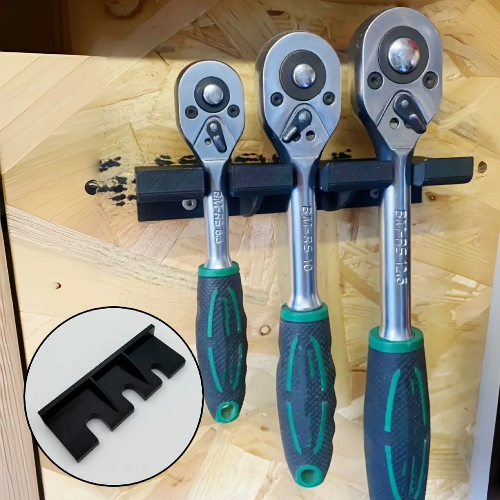 Ratcheting Wrench Storage Rack, Ratchet Wrench Wall Mounted Holder/Ratcheting Wrench Tool Organizer(Screws Not Included)