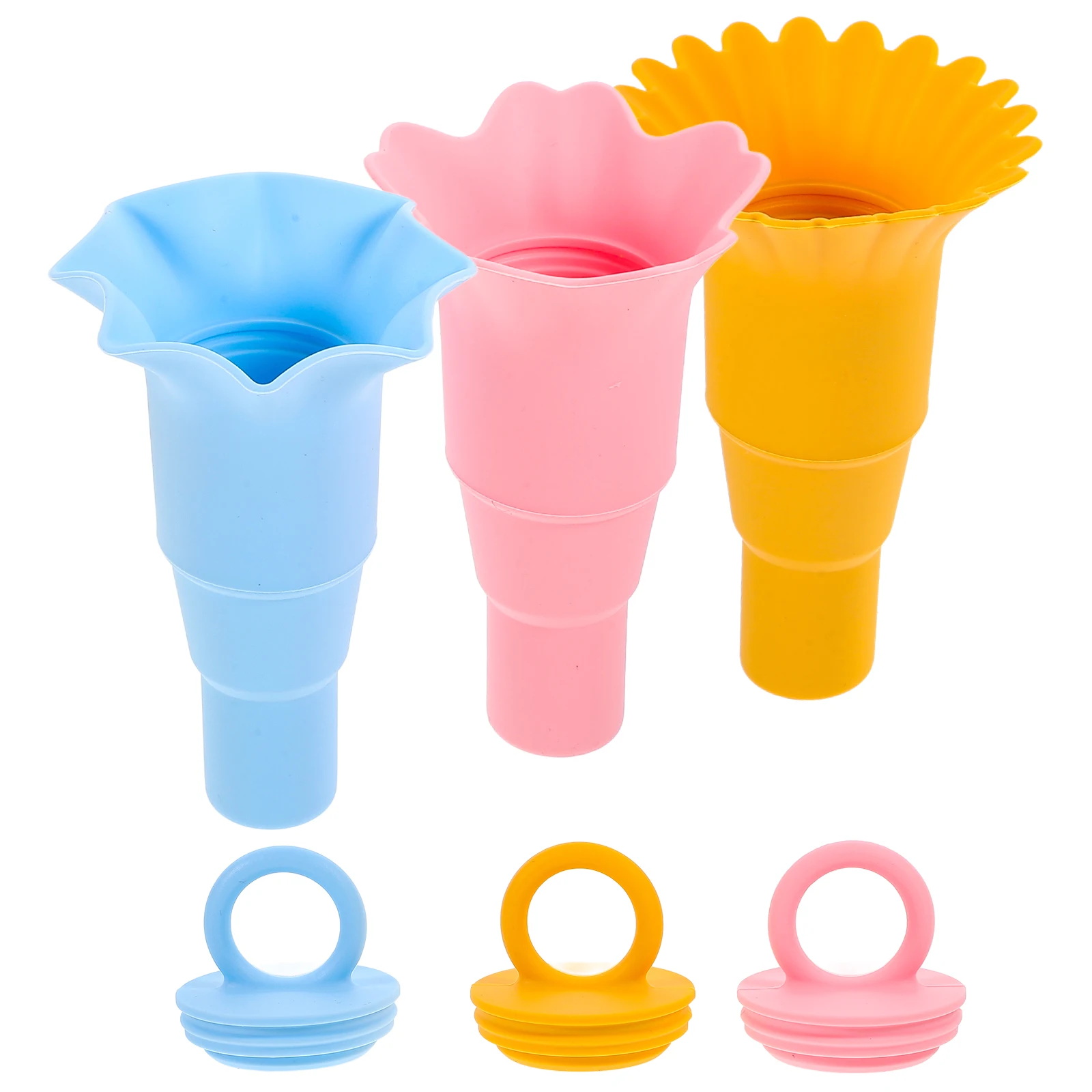 

3pcs Ice Cream Stand Cone Holder Silicone Serving Stands Foldable Anti Leak Popsicle Holders Dishwasher Safe Easy Storage