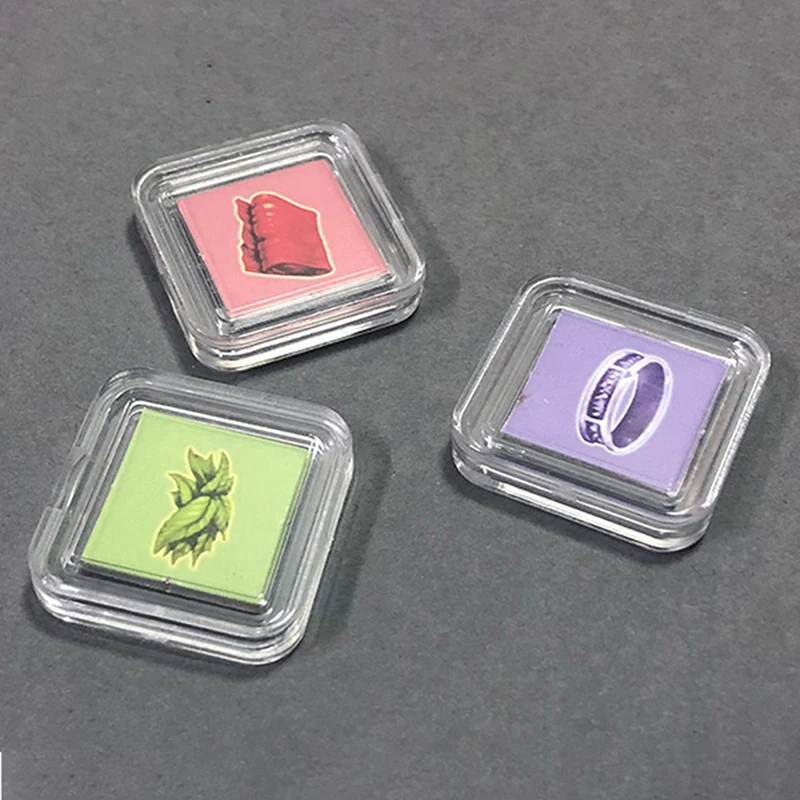 10 pçs quadrado transparente plástico protetor recipientes caso para token tabuleiro jogo titular caixas cartões coleção quente