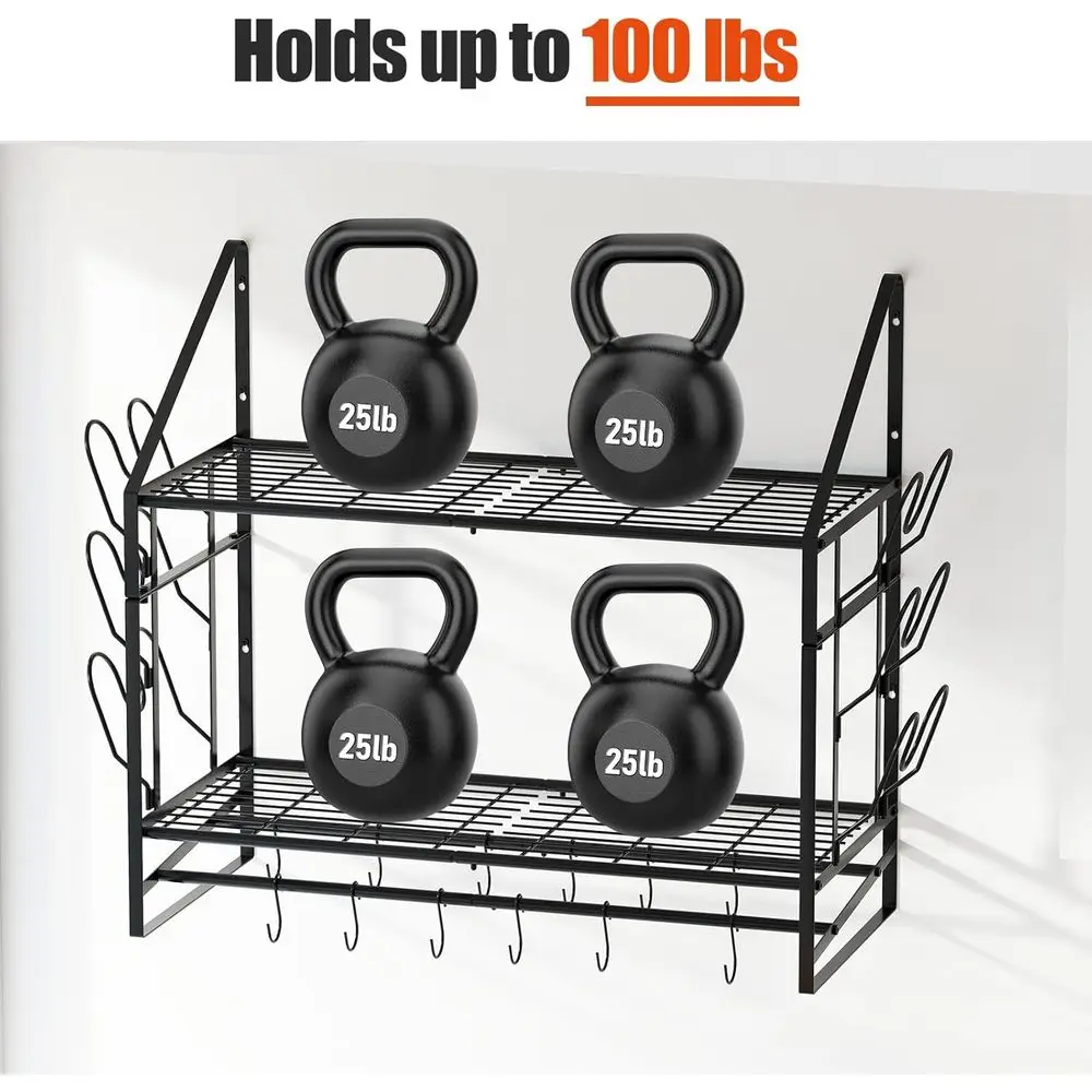 Black 28 Wall-Mounted Pot Rack with 2-Tier Pan Hanger and 12 Hooks, 6 Lid Holders for Kitchen Cookware and Utensils
