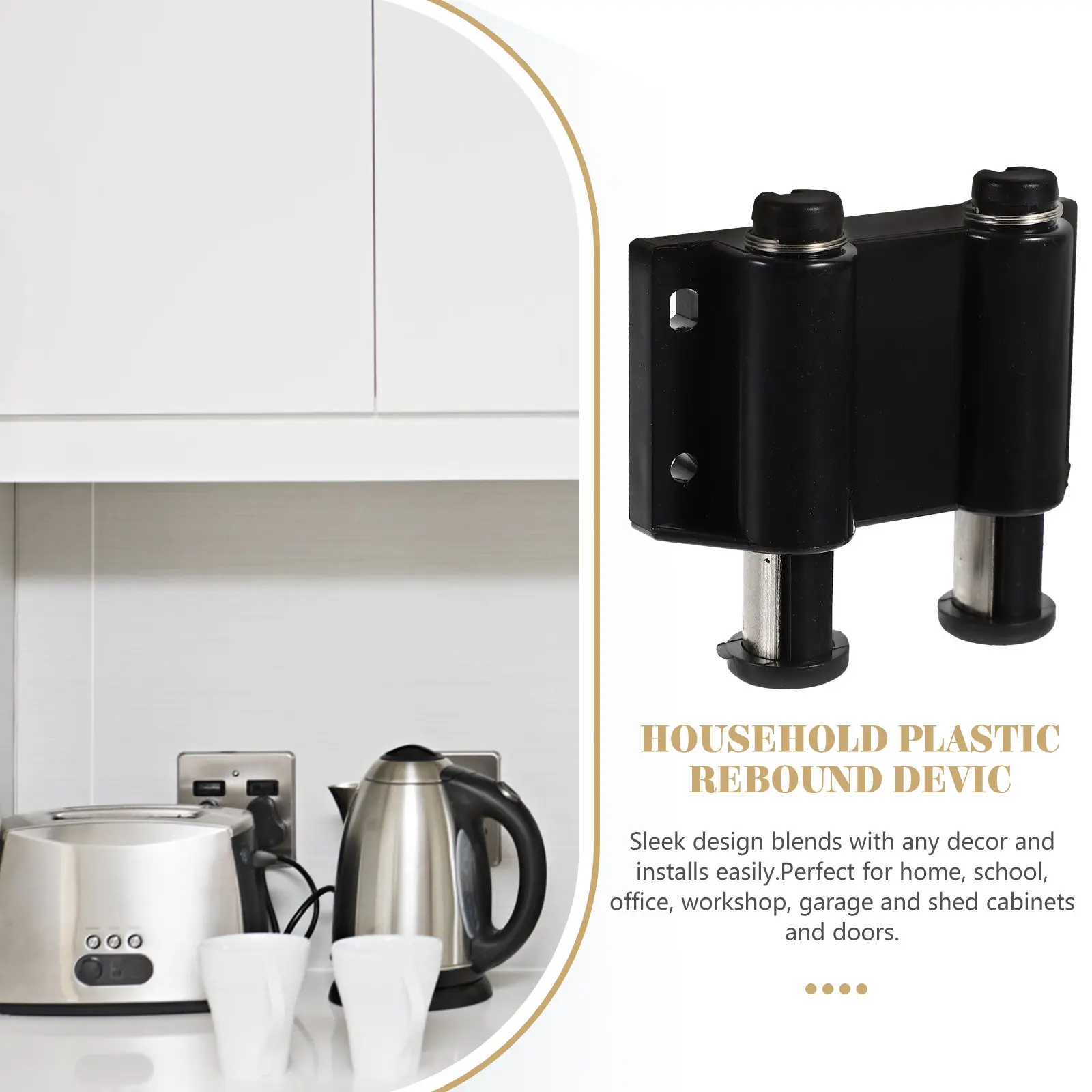 2Pcs Double Door Cabinet Magnetic ABS Buckles Strong Suction Cup Magnet Black Secure Home School Office Garage Closet