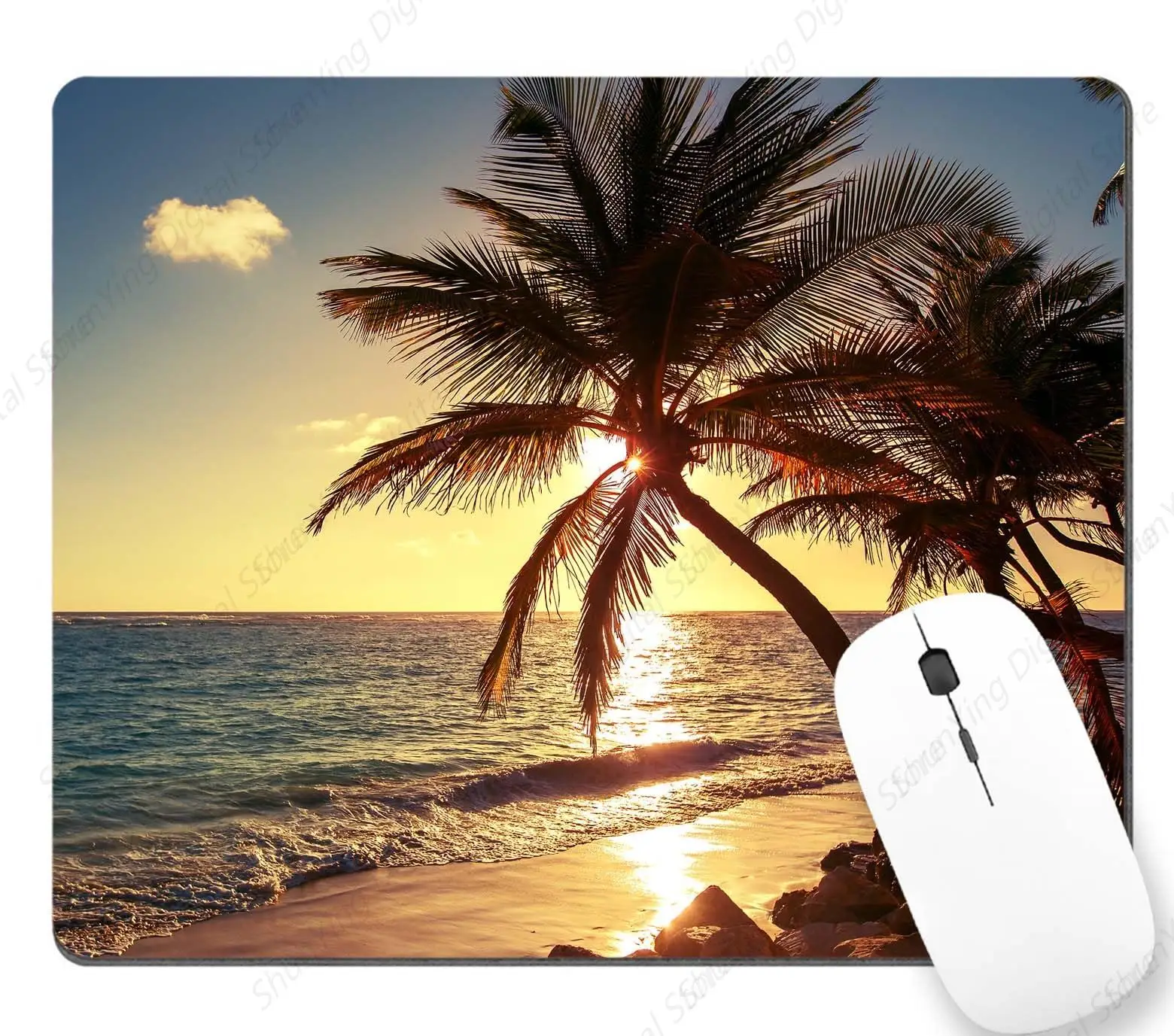 

Mouse Pad Coastal Sunset Palm Tree Pattern Tropical Anti Slip Rubber Suitable For Gaming Office Laptop Mouse Pad 25*30cm