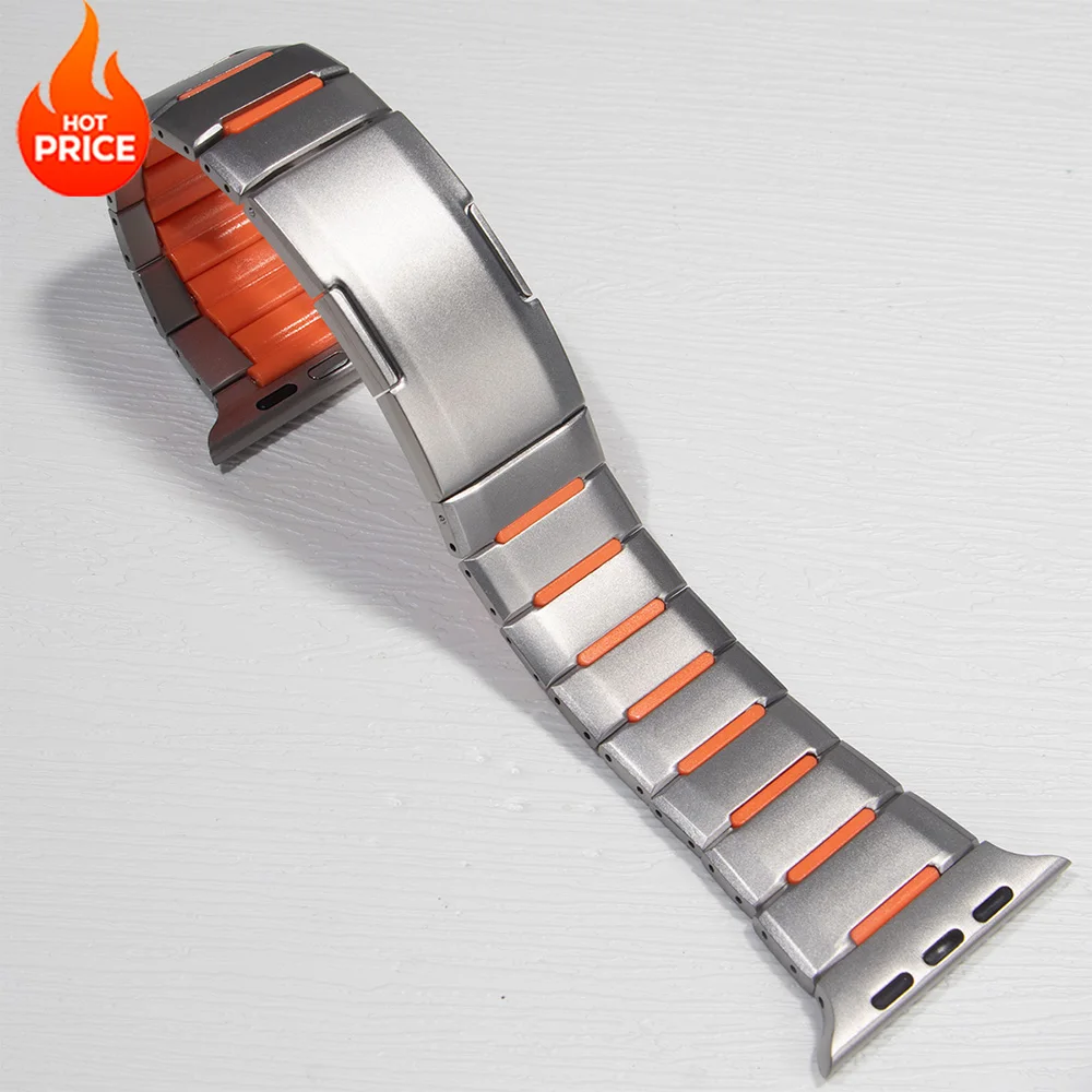 

Металлический ремешок для Apple Watch Ultra 3 2 49 мм 46 мм 45 мм 44 мм 42 мм 40 мм, силиконовый ремешок для Iwatch Series 11 10 9 8 7 6 SE 5, браслет