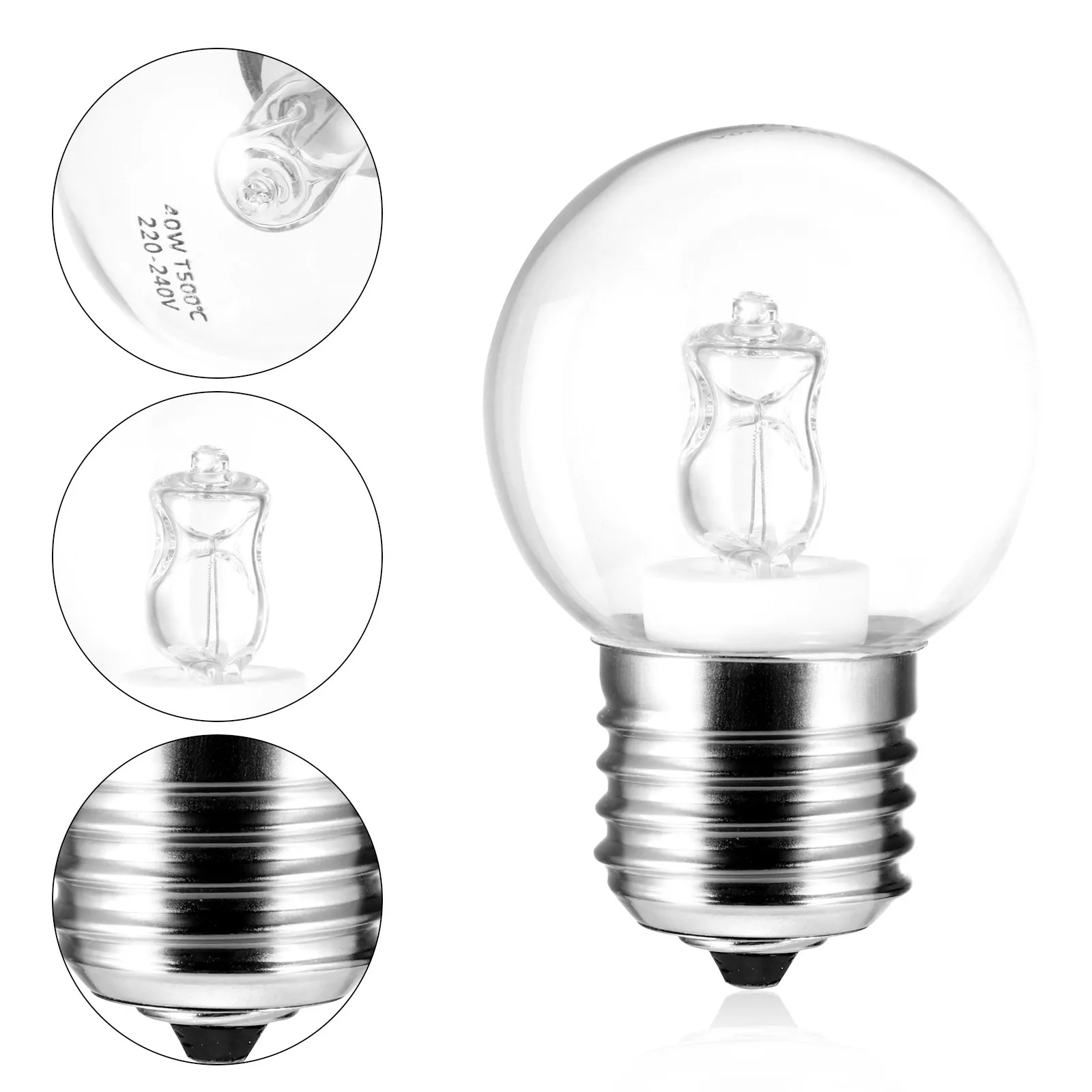 

E27 40W Appliance Light Bulb Heat Resistant Oven Lamp Halogen Bulb for Oven Microwave Holding Cabinet Stove Light
