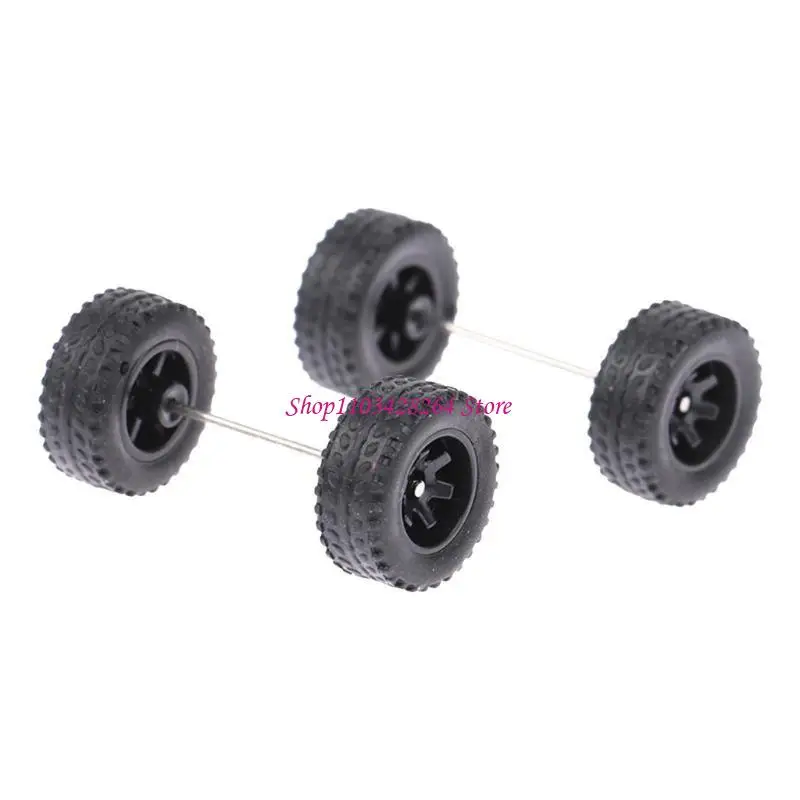 Bộ 4 Bánh Xe Cao Thay Thế 1/64 Bao Gồm Trục Cho Xe Ô Tô Mô Hình